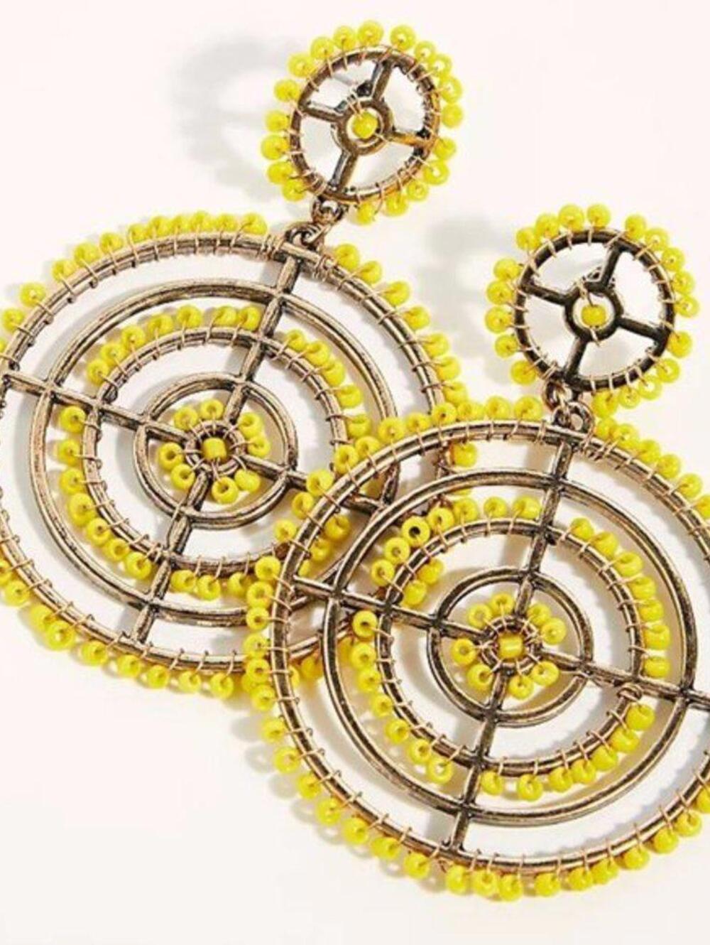 Free People Solar Beaded Hoop Earrings